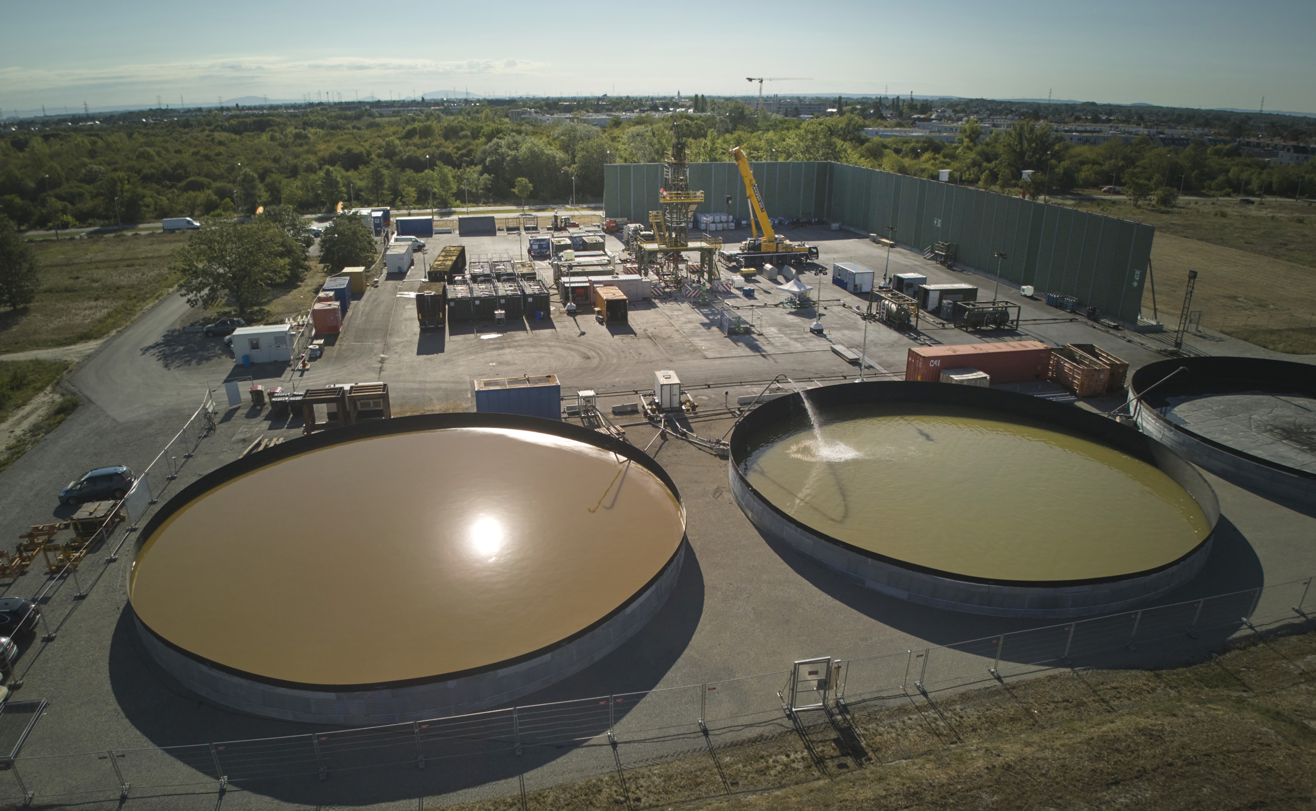 Auf dem Bild sieht man die Bohrstation in Wien Aspern.