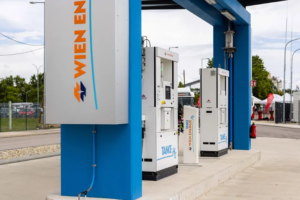 Wasserstoff-Tankstelle von Wien Energie auf dem Wiener Netze Campus in Simmering